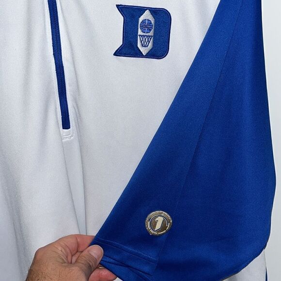 Long Nike Duke Blue Devils Team Issue Sewn 1/4 zipper 2010 warmup shooter jersey - Picture 4 of 13